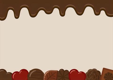 バレンタインのチョコレートの背景15 バレンタイン,背景,フレーム,チョコ,チョコレート,ハート,2月,バレンタインチョコ,バレンタインデー,パターンのイラスト素材
