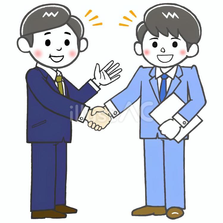よろしく頼むよ！握手する男性会社員 握手,ビジネス,ビジネスマンのイラスト素材