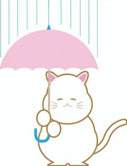 White cat holding an umbrella, JPG, PNG and AI White cat holding an umbrella, umbrella, cat, rain, JPG, PNG and AI