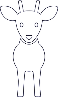 ピクトグラムの白のキョンです。 ピクトグラム,シンプル,動物,哺乳類,鹿,野生,かわいい,ジビエ,角,繁殖力のイラスト素材