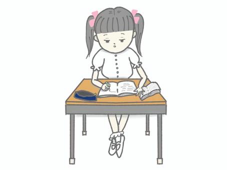 Illustration, girl, children, study, JPG and PNG