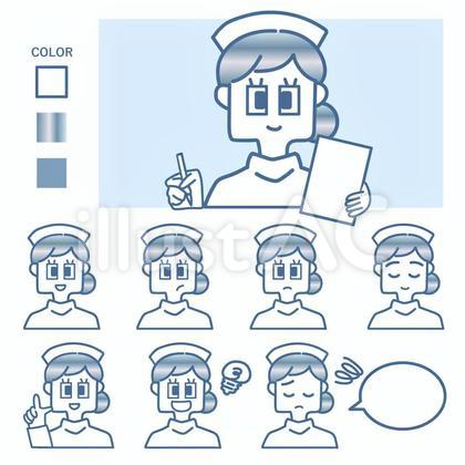 看護師/ナース/病院スタッフの表情セット