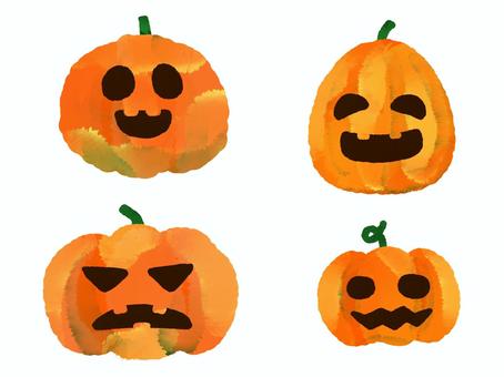 Illustration, jack o'lantern, hand drawn, pumpkin, 