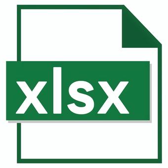エクセル「xlsx」拡張子 アイコン,エクセル,白背景,透過,xlsx,拡張子,ファイルのイラスト素材