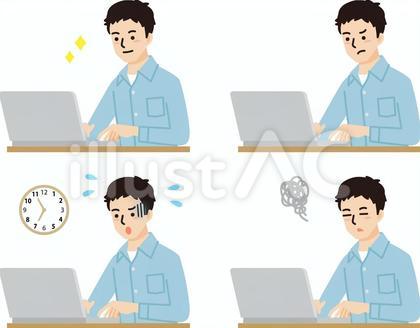 テレワークの男性