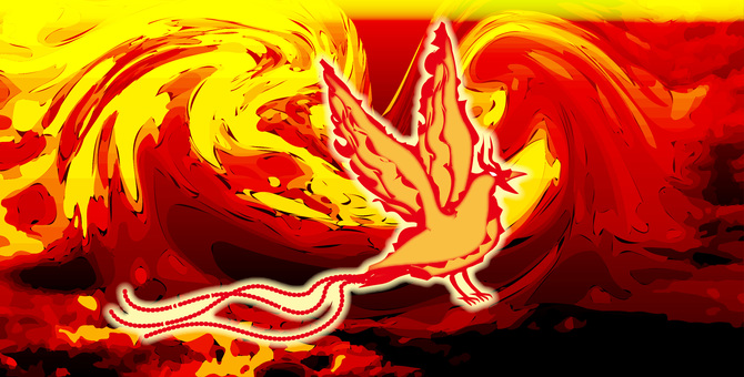 Illustration, phoenix, a phoenix, ngobong, 