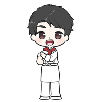 腕まくりする調理師の男性 コックコート,男性,調理服,料理人,調理師,制服,職人,仕事,職業,人物のイラスト素材