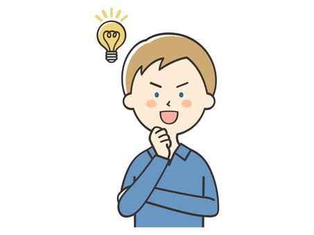 アイデアを思いつく白人男性 アイデアを思いつく白人男性 ひらめく,ひらめき,アイデア,思いつく,男性,外国人,白人,解決,理解,納得のイラスト素材