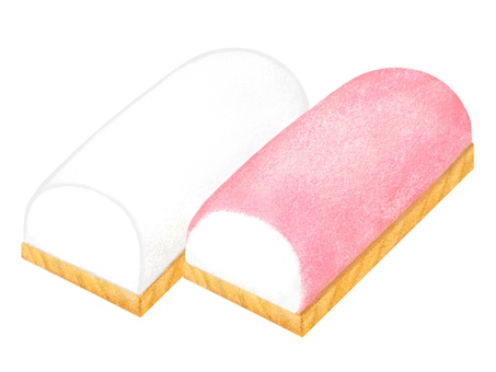 紅白の板付かまぼこ 蒲鉾,板付かまぼこ,練り物,魚肉,食べ物,食材,おせち,正月,紅白,和食のイラスト素材