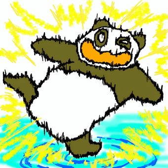 感電パンダ パンダ,感電,電気,ビリビリ,事故のイラスト素材