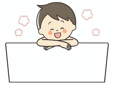 入浴中の男の子 お風呂,風呂,入浴,湯船,浸かる,リラックス,男の子,子供,男子,男児のイラスト素材