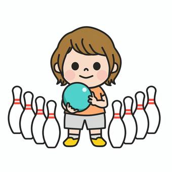 ボーリング大会でストライクを狙うこども ボーリング大会でストライクを狙うこども ボーリング,ボウリング,ボーリング場,遊び,大会,ストライク,ピン,ボール,球,ゲームのイラスト素材