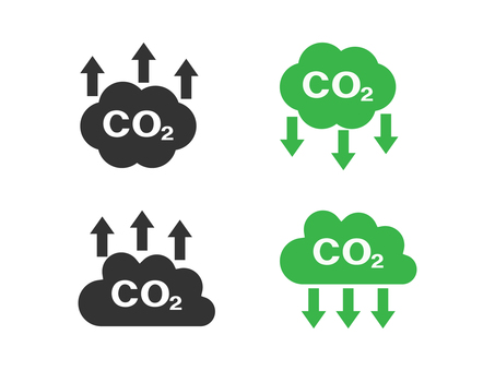 二酸化炭素削減4 二酸化炭素,削減,排出,環境,環境問題,雲,アイコン,セット,イラスト,素材のイラスト素材