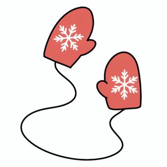 赤い手袋 赤い手袋 赤,手袋,毛糸,編み物,雪,冬,防寒具,防寒,手編み,雪の結晶のイラスト素材