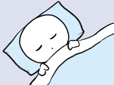 就寝する棒人間 棒人間,人物,睡眠,眠る,手描き,落書き,表情,黒,シンプル,素材のイラスト素材