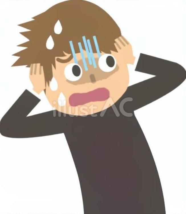 ショックなことが起こった男性 ショック,怖い,困惑のイラスト素材