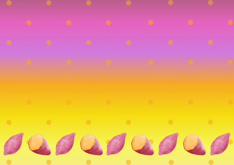 さつまいものポップな背景 さつまいも,焼きいも,秋,食欲の秋,背景,グラデーション,黄色,ピンク,ドット,ポップのイラスト素材