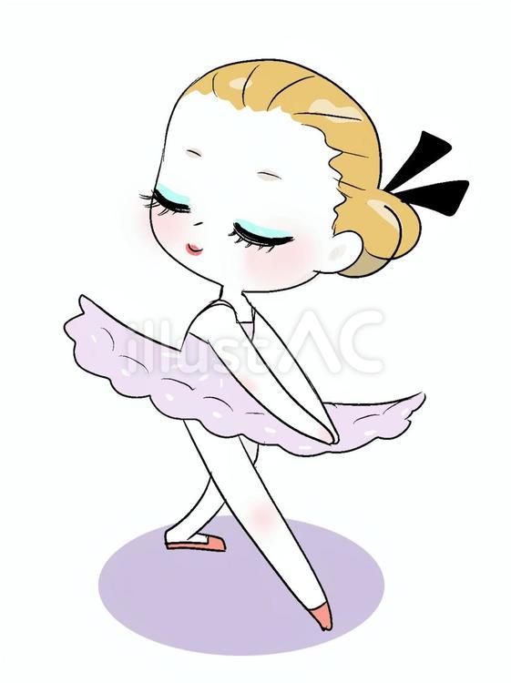 バレエ　子供の習い事 手書き,習い事,バレエのイラスト素材