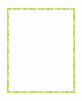 レモンと花とラインのブラシフレームA4