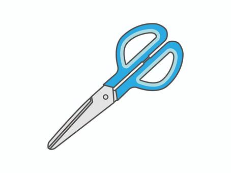 ハサミ(ブルー) ハサミ(ブルー) ハサミ,鋏,はさみ,刃物,裁断,切る,文具,文房具,ブルー,青のイラスト素材