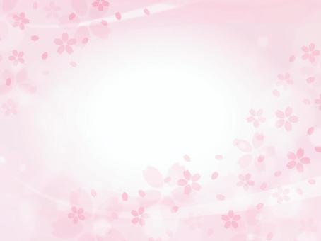 Sparkling pink background of cherry blossoms, dancing spring flowers, , JPG and AI