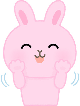 うさぎ拒否 ウサギ,否定,拒否,遠慮,なだめる,笑顔,動物,ラビット,バニー,ヘアーのイラスト素材