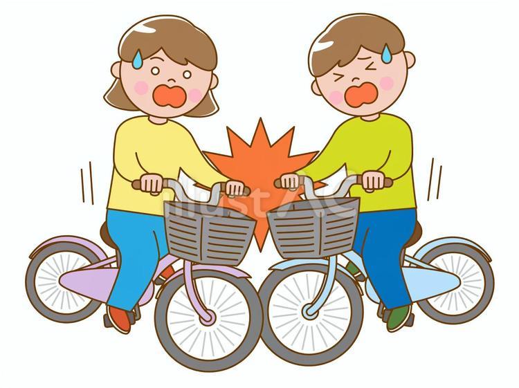自転車に乗る子ども　交通事故 自転車,子ども,事故のイラスト素材