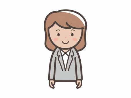 Upper body illustration of a female businessman, , JPG, PNG and AI