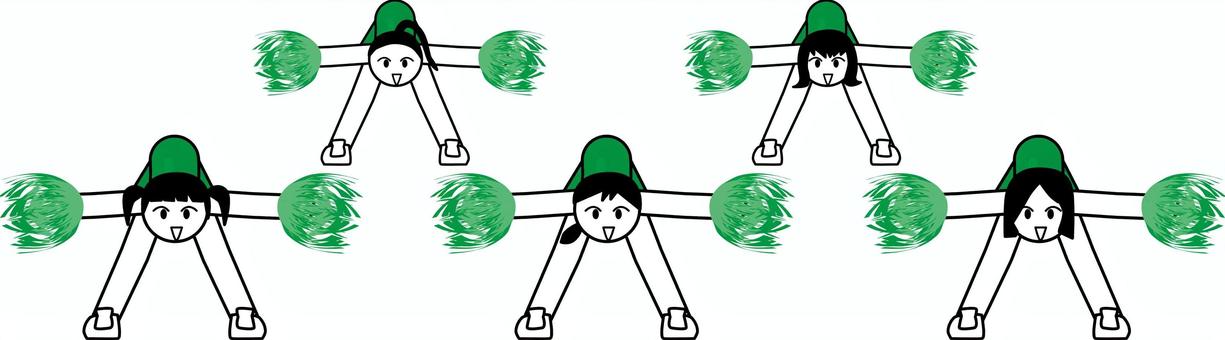 チアダンス　　 チアダンス,応援,チーム,団体,かわいい,デフォルメ,女子,人物のイラスト素材