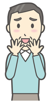 ニット中年男性-380-バスト