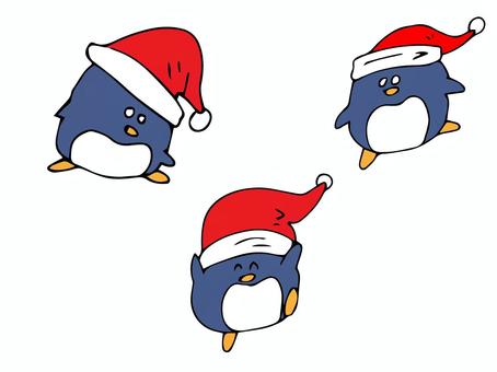 Illustration, santa, penguin, christmas, 