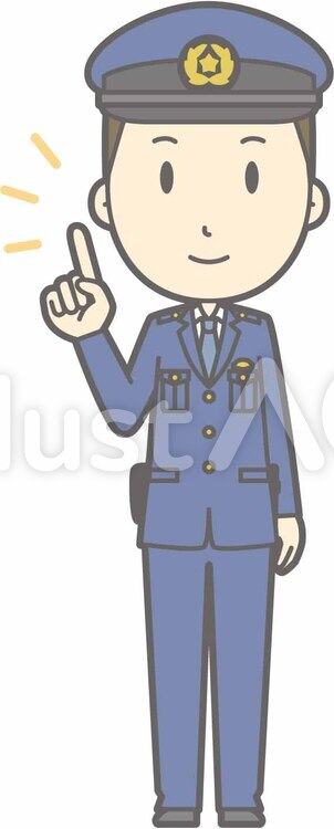 警察官男性a-指差し笑顔-全身 警察官男性a,警察官男性,シンプルのイラスト素材