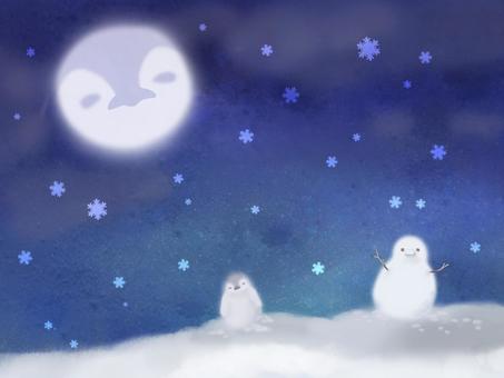 ペンギンお月様
