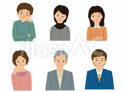 様々な年齢・表情・ポーズの人物セット