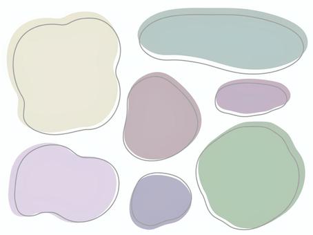 淡色抽象シェイプ線セット 抽象,シェイプ,形,図形,デザイン,背景,パターン,曲線,やわらかい,淡色のイラスト素材