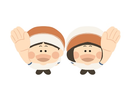 選手宣誓する子供たち 選手宣誓,子供,運動会,体操服,男女,２人,男子,女子,男の子,女の子のイラスト素材