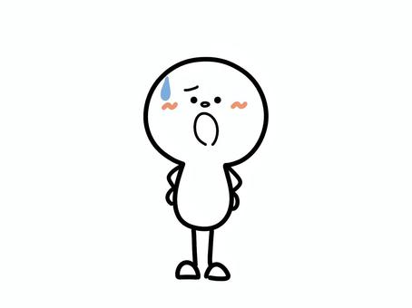 困る人 棒人間,困る,汗,焦る,人,人物,シンプル,感情,アナログ風,手描きのイラスト素材