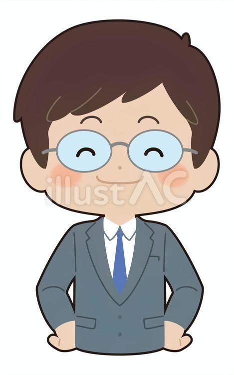 スーツの男性 男性,スーツ,眼鏡のイラスト素材