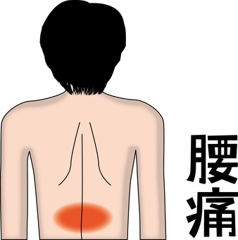 腰痛　 腰痛,患部,痛み,背中,肩甲骨,後ろ姿,上半身,人物,線画のイラスト素材
