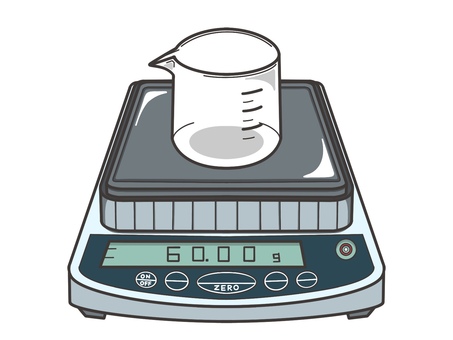 電子天秤 量っている状態 電子天秤,実験器具,ビーカー,理科,科学,化学,シンプルのイラスト素材