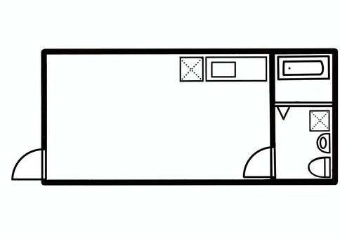 部屋の隅に扉のある1K間取り 部屋の隅に扉のある1K間取り 間取り,1k,一人暮らし,シンプル,部屋のイラスト素材
