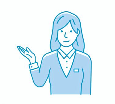女性会社員イラスト / 薦める・紹介する 人物,紹介,日本人,女性,会社員,ol,薦める,ナビゲーション,ご案内,ガイダンスのイラスト素材