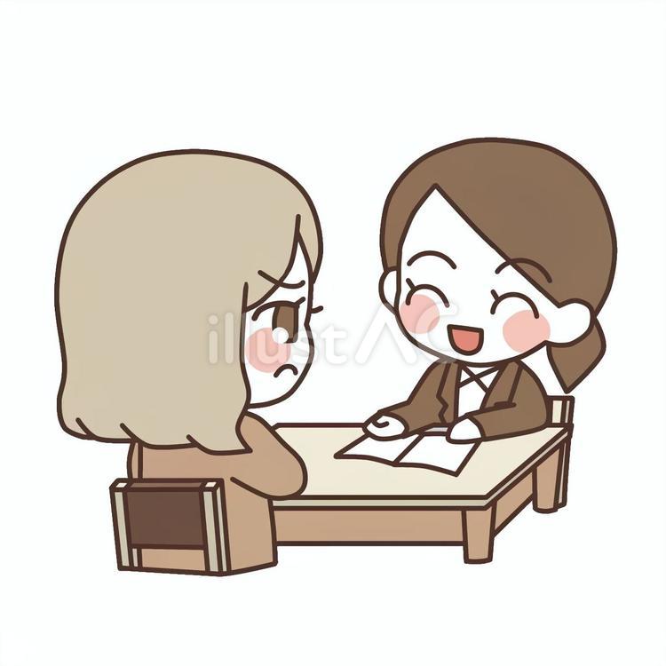 お客さんを怒らせる訪問営業 女の子,営業職,訪問営業のイラスト素材