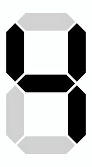 デジタル文字盤風の数字の4 デジタル,4,時計,数字,ベクター,黒のイラスト素材