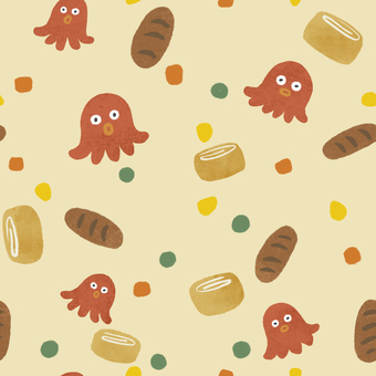 お弁当 お弁当,タコウィンナー,玉子焼,背景,シームレスパターンのイラスト素材