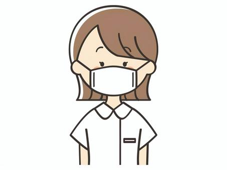 マスクをした女性看護師 女性,看護師,看護士,薬剤師,整体師,セラピスト,カウンセラー,介護士,マスク,風邪のイラスト素材