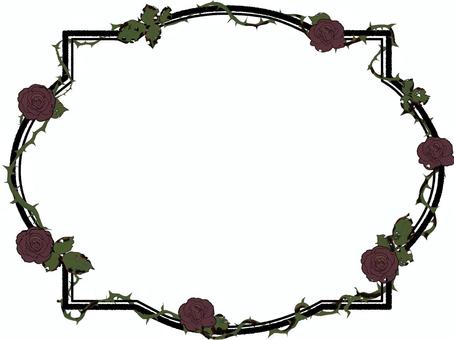 Illustration, frame, rose, thorn, 