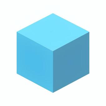 立方体アイコン_青 立方体,青,立体,六面体,キューブ,シンプル,アイコン,単体,ボックス,素材のイラスト素材