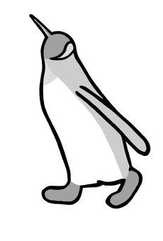 歩くキングペンギン 上を見る グレー 歩くキングペンギン 上を見る グレー キングペンギン,オウサマペンギン,ペンギン,鳥,黒,白,グレー,羽,フリッパー,足のイラスト素材