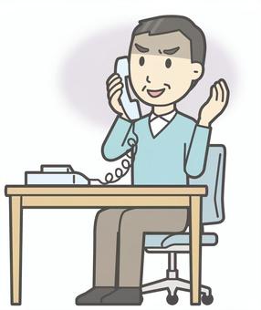 ニット中年男性-332-全身  ニット中年男性-332-全身 電話,悪人,おじさん,男性,中年,お父さん,パパ,シニア,ミドルエイジ,人物のイラスト素材